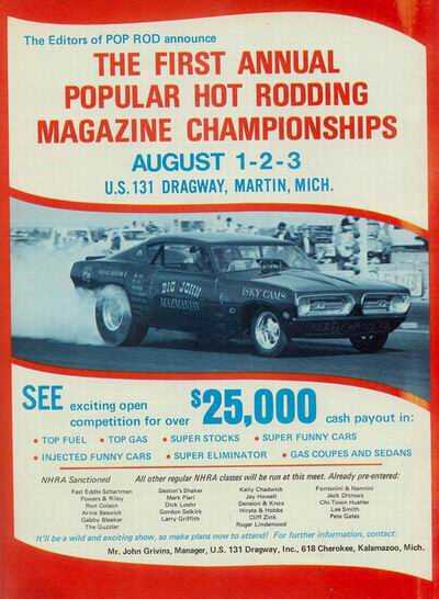 US-131 Dragway - AD 1969 FROM RON GROSS